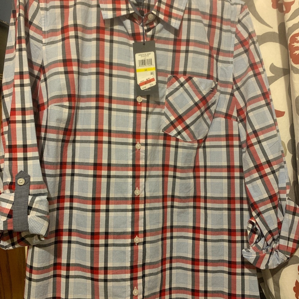 Tommy Hilfiger red/white/blue plaid shirt. Ladies M. NWT